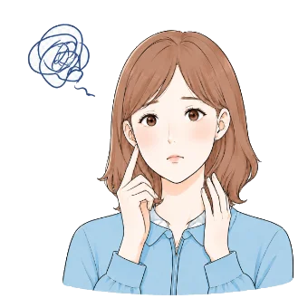 記録作成に悩むケアマネさんのイラスト